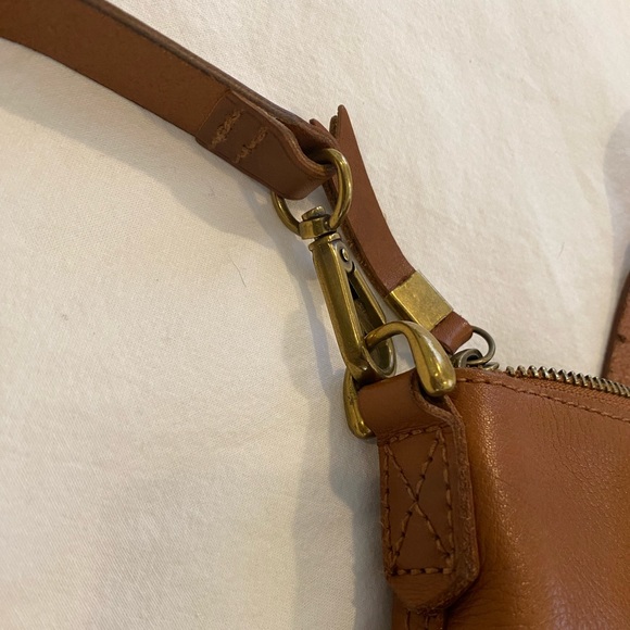 EUC Madewell Zip-Top Transport Crossbody English saddle tote - Picture 6 of 11